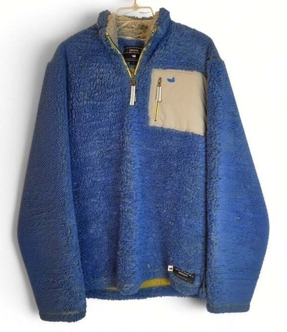Southern Marsh Pullover Size S Blue Sherpa 1/4 Zip